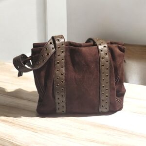 Bath and Body Works VIP Bohemian Tote Bag Brown Faux Suede